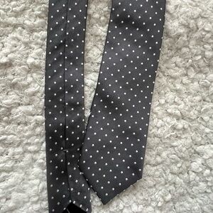 Express Charcoal Tie with White Dots